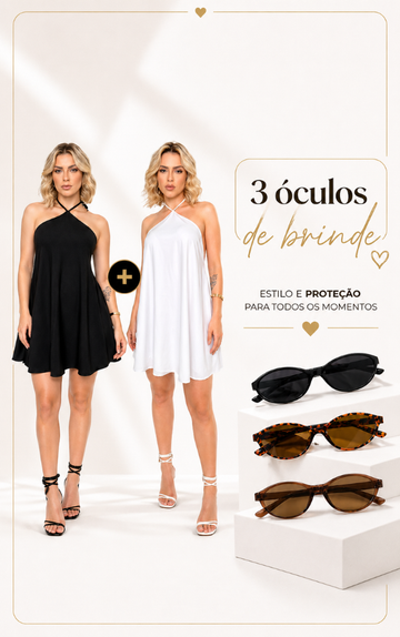 Kit 2 Vestidos Beatriz© + 3 Óculos de Sol